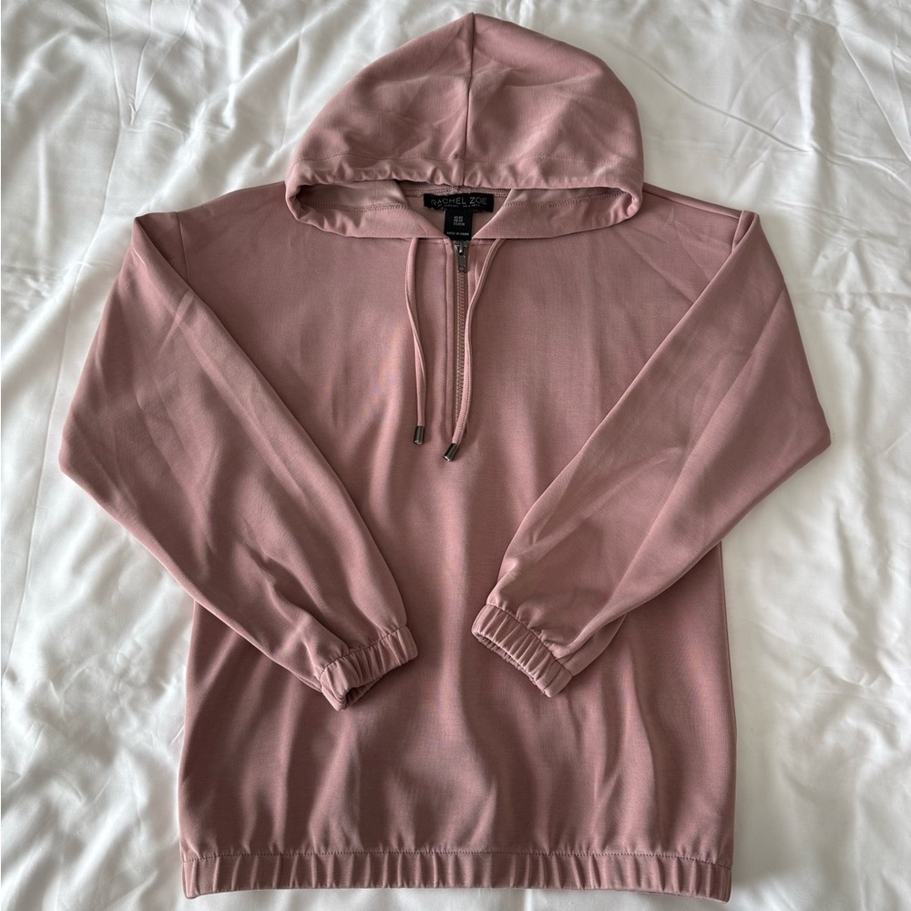Dusty Rose Quarter Zip Hoodie